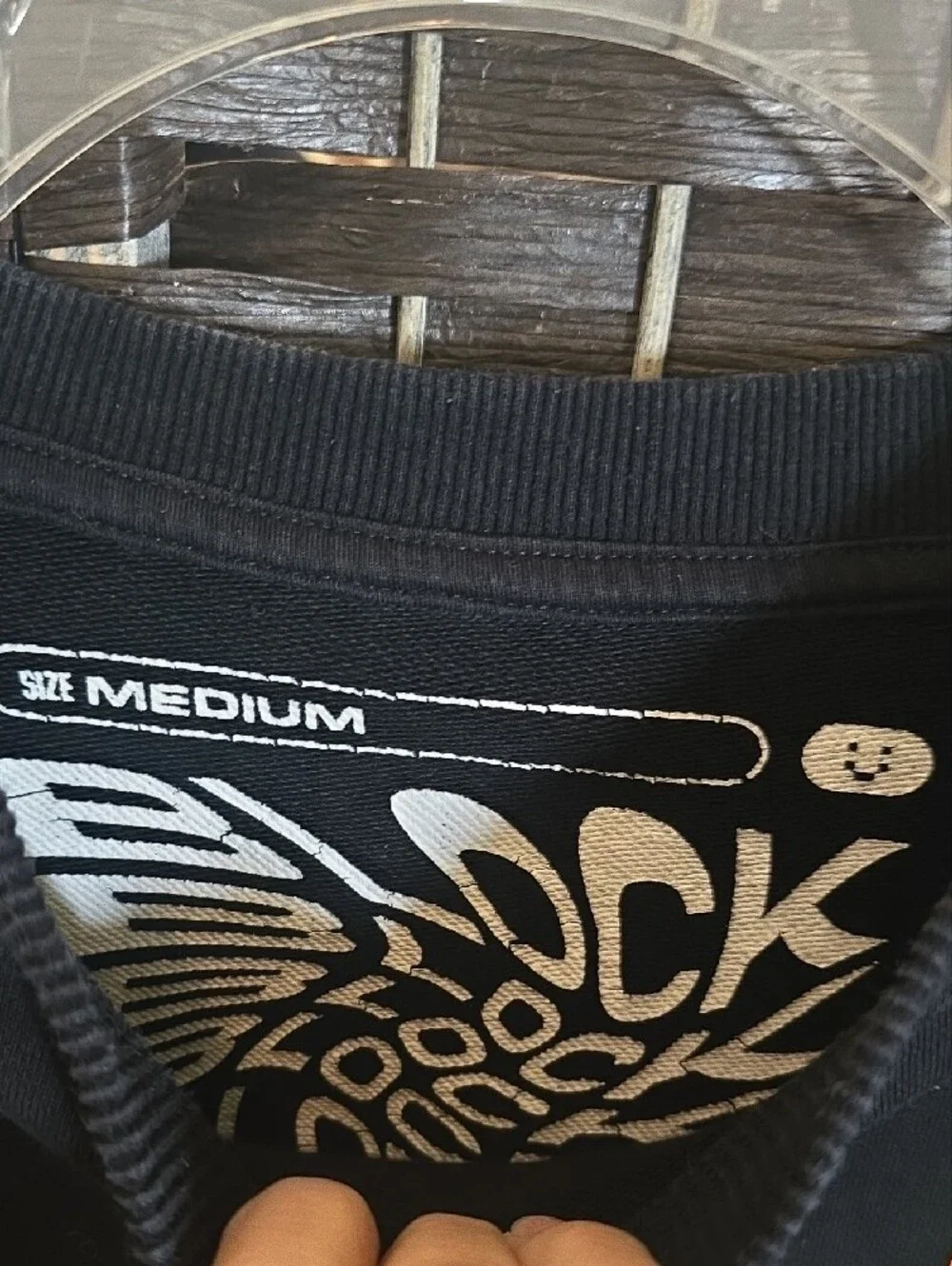 Block Mens Holographic Cube Graphic French Terry Sweatshirt Black Size Medium